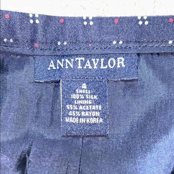 Ann Taylor Navy A-Line Skirt with Pattern - Picture 7 of 13